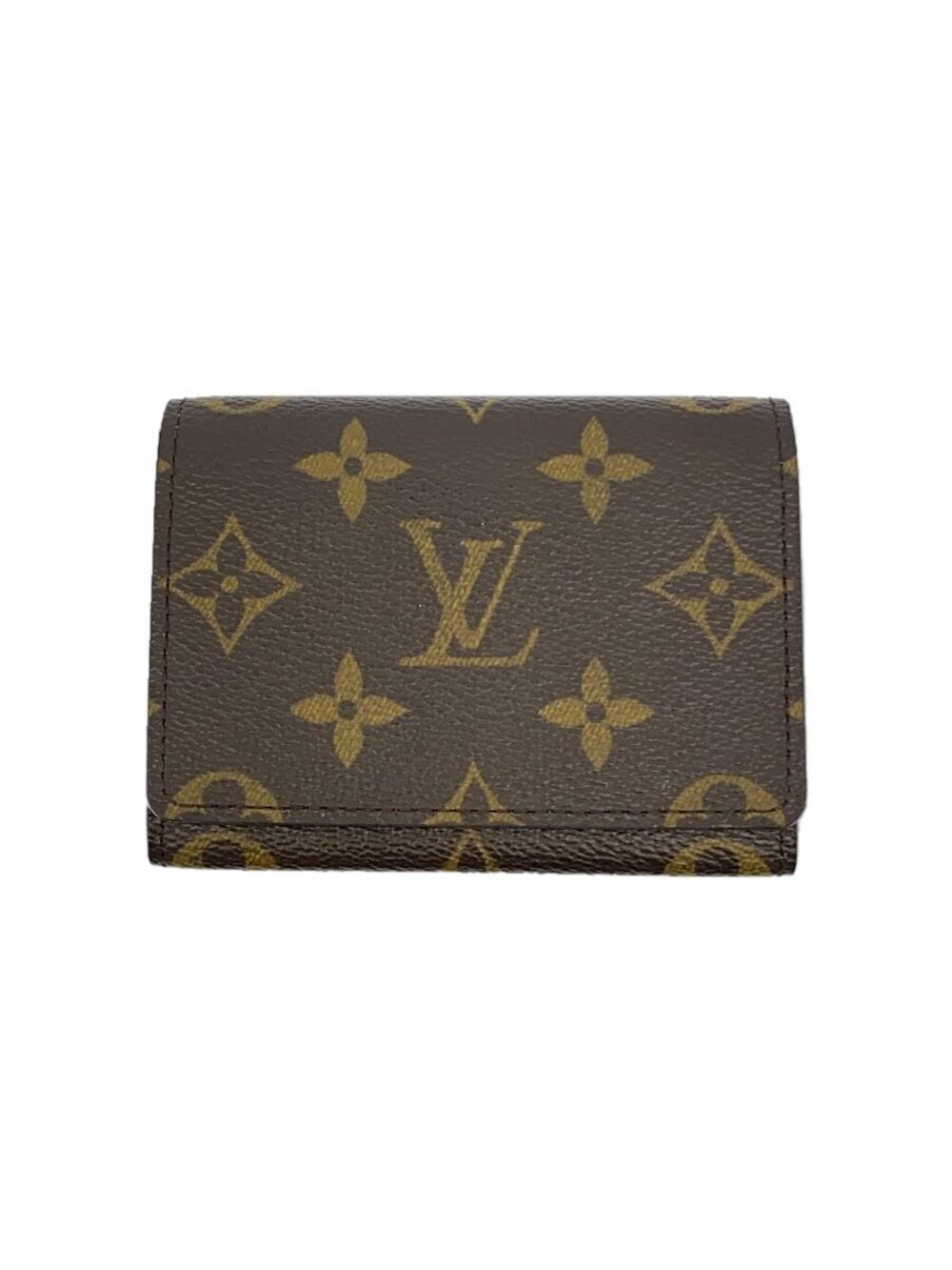 LOUIS VUITTON Envelope Wallet Carte de Visite Monogram Canvas Leather Brown
